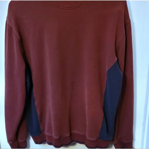 Nordstrom vintage quarter zip heavy sweatshirt Maroon/Navy Large - Picture 6 of 8